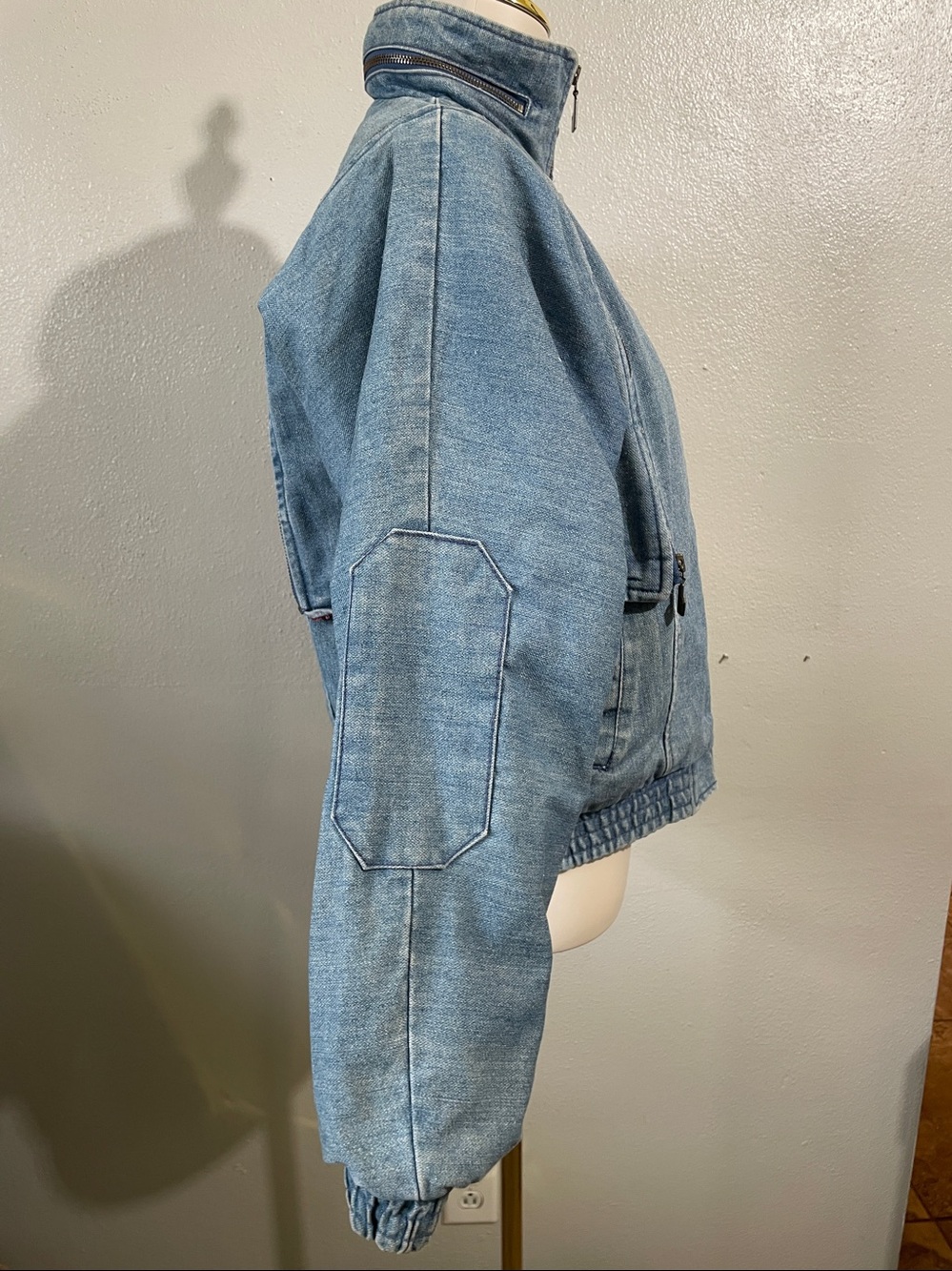 90s Convertible Denim Jacket Vest Zip Off Sleeves Hooded M Unisex Sasson VTG - Picture 6 of 12